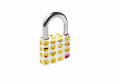 Vorhängeschloss 38mm 3 Schlüssel Emoji TOKOZ Dekor
