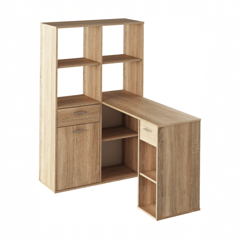 PC-Tisch mit Ablage, Sonoma-Eiche, MINESON