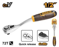 Račňa 1/2" Cr-V, 260mm, 72 zubov INGCO
