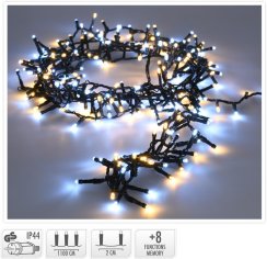 Weihnachtslicht 560 LED kalt- und warmweiß, 11 m, mit Funktionen, für 180 cm Baum, außen/innen