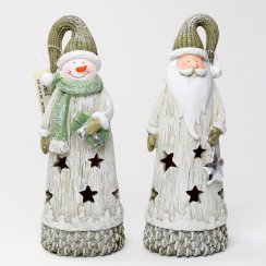 Figura Božička/snežaka LED 9,5x7,5x22,5 cm mešana