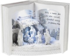 MagicHome Weihnachtsdekoration, Krippe im Buch, 3 LEDs, 3xAA, innen, 27,50x12x19 cm