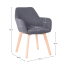 Dizajnerski fotelj, temno siva/bukev, CLORIN NEW