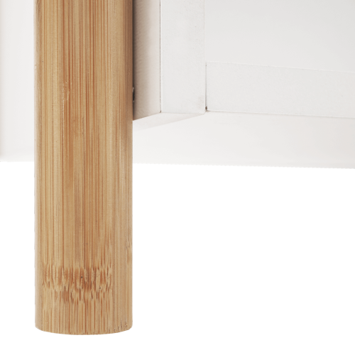 2-poličkový regál, přírodní bambus/bílá, BALTIKA TYP 1