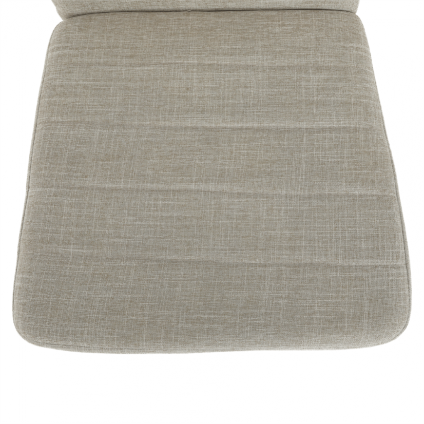 Stuhl, beige Stoff/weißes Metall, COLETA NOVA