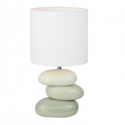 Keramická stolní lampa, bílá/šedá, QENNY TYP 4 AT16275