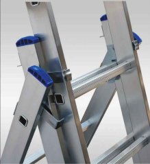 Scara din aluminiu 3 x 11 trepte, 295/423/633 cm, capacitate de încărcare 150 kg, 17,10 kg, VASKO