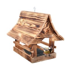 Vogelhäuschen 31x28x27 cm aus gegerbtem Holz
