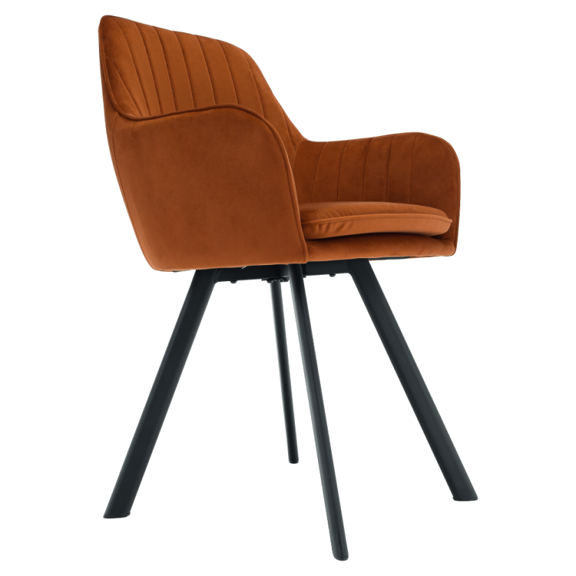 Designer-Sessel, Terrakotta-Samtstoff, AURIL