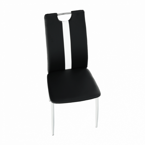 Stuhl, schwarz/weiß, Kunstleder/Chrom, SIGNA
