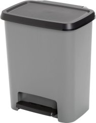 KIS Compatta Mülleimer, 25L, schwarz/grau, 28x38x43 cm, für Müll
