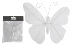 Ornament fluture 17cm alb, set 2buc