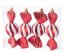 MagicHome Weihnachtsdekoration, Set, 4 Stück, 11,5 cm, Bonbons, rot, für den Weihnachtsbaum