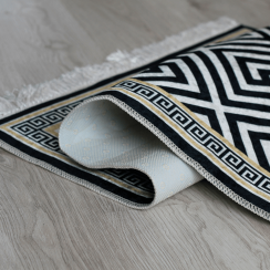 Teppich, schwarz-weißes Muster, 80x200, MOTIV