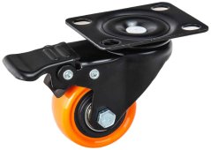 Set de 4 roți pivotante de 50 mm, capacitate de încărcare 50 kg – 2 roți cu frână, GEKO