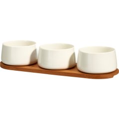 4 darabos fehér porcelán tálkészlet