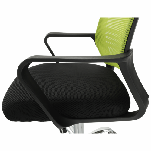 Kancelárska stolička, sieťovina zelená/látka čierna, APOLO