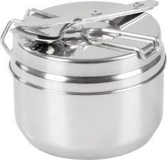 Set Strend Pro Grill, kempingová jedálenská súprava, nerez 13/15 cm