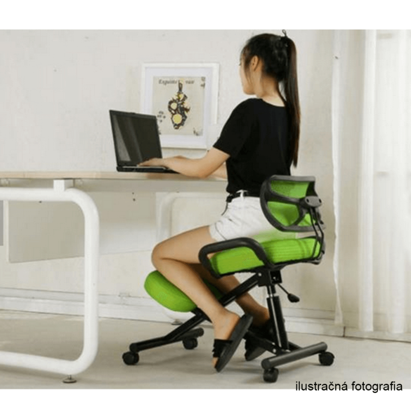 Ergonomska stolica za klečanje, zeleno/crna, RUFUS