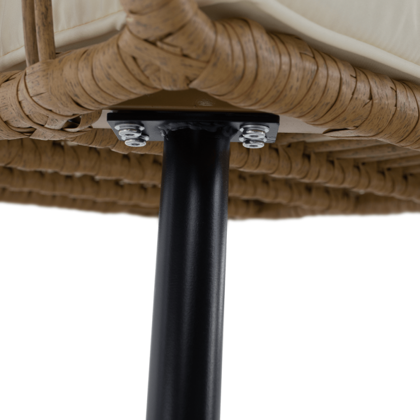 Vrtni stol, natur/črna/bež, ARALY