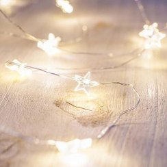 MagicHome božićni lančić Micro Star, 20 LED topla bijela, jednostavna rasvjeta, 3xAA, unutrašnjost, rasvjeta, L-1,90 m