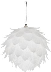 MagicHome Weihnachtsdekoration, Kugel, weiß, mit Glitzer, 10 cm