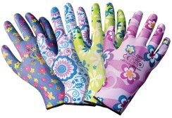 Védőkesztyű FLORIS, virágmintás fonal, 7-es méret, VASKO