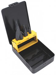 Lépcsős fúrókészlet fémlemezhez, 4-12, 4-20, 4-32, spirálhorony, PRO-TECHNIK