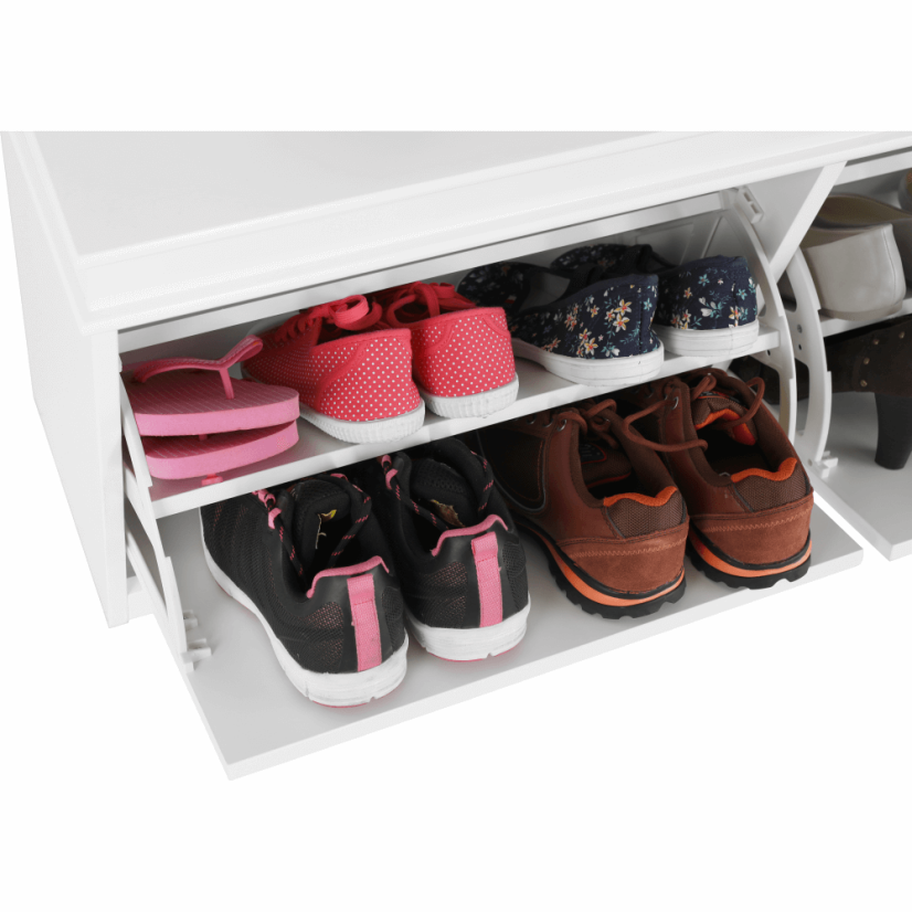 Schuhregal, 2-reihig, weiß, SEBER TYP 4 (akce)