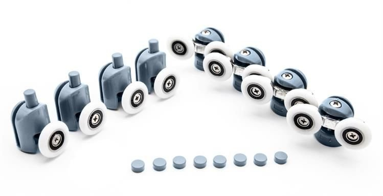 Kółka do kabiny prysznicowej, zestaw 8 sztuk. KK9646