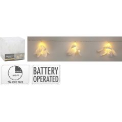 Svetlo vianočné kvety 20 LED teplé biele,s časovačom