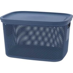 Coș de depozitare cu capac, 18 l, albastru