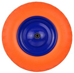 Polno kolo iz poliuretana, luknja 12 mm, premer 39 cm, širina 9,5 cm, oranžno, z osjo