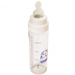 Fľaša kojenecká sklenená 250 ml s potlačou, mix dekor