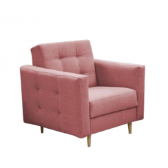 Teljesen kárpitozott fotel, régi rózsaszín szövet, AMEDIA