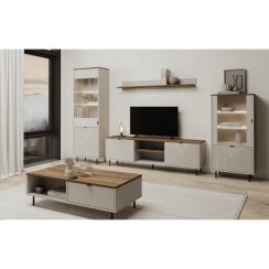 Predalnik s policami, kašmir/hrast castello, EYCO 2D