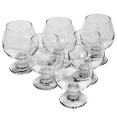 Pohár na koňak/brandy 390 ml MISKET číry, 6 ks sada