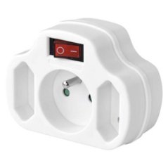 Anschlussdose 2× + 1× mit Schalter (Splitter)
