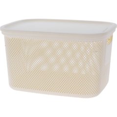 Coș de depozitare cu capac, 18 l, bej