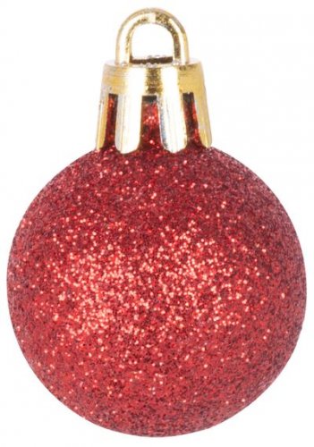 MagicHome božićne kuglice, 12 kom, 3 cm, crvene, za božićno drvce