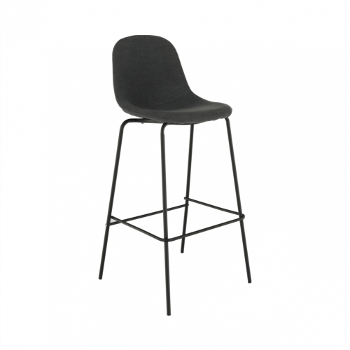 Barová židle, tmavě šedá látka/kov, MARIOLA 2 NEW