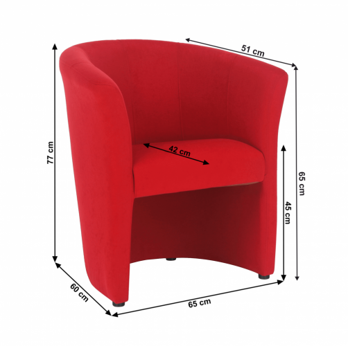 Krzesło klubowe, czerwone, CUBA