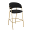 Designer-Barhocker, schwarzer Samtstoff/Gold-Chrom-Gold, DASMIN TYP 2
