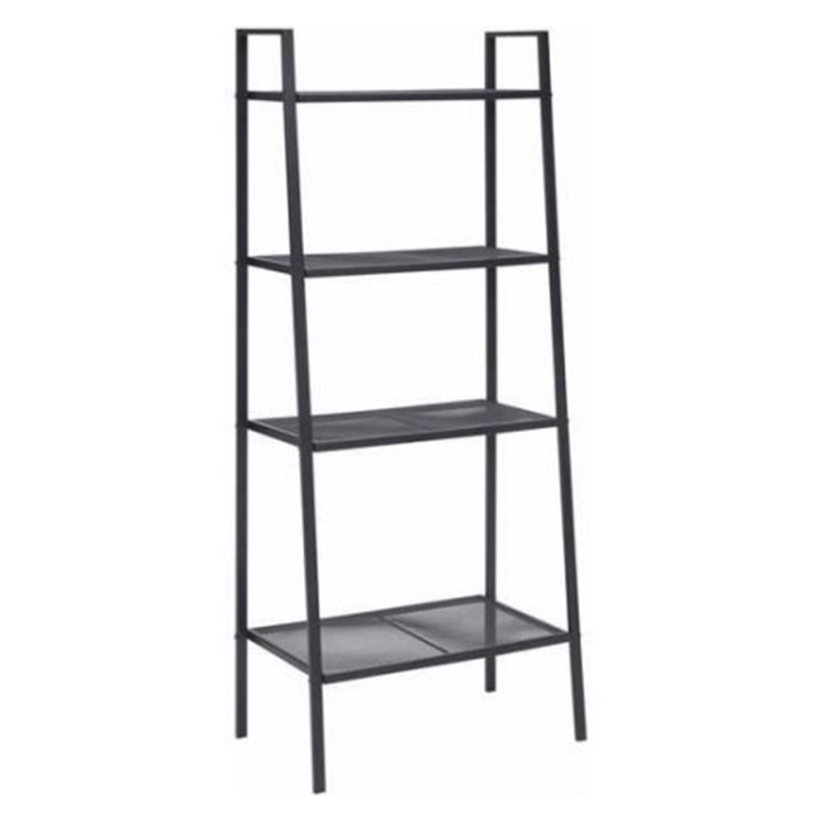 Metallregal mit 4 Ablagen, schwarz, ALDEA