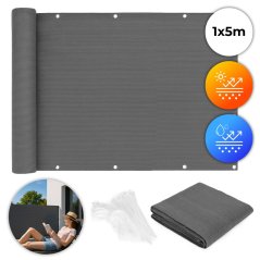 Balcon ecran 100x500 cm gri MultiGarden