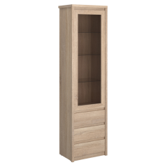 Vitrine mit Schublade 1W3S, Sonoma-Eiche, NORTY TYP 4