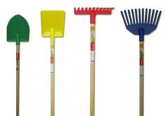 Kinderwerkzeug-Set, 4 Stück, Garten, Kunststoff/Holz, KLC