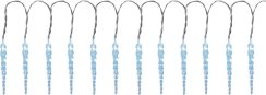 Řetěz MagicHome Vánoce Icicle, 12x LED studená bílá, 12 rampouchů, 3xAA, IP44, exteriér, osvětlení, L-2,20 m