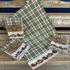 Ręcznik kuchenny 100% bawełna TRUSKAWKA 3 szt., 50x70cm, 270 g/m2, z obramowaniem