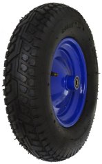 Kotač na napuhavanje s ležajevima, rupa 12 mm, promjer 39 cm, širina 8,5 cm, plavi, s osovinom
